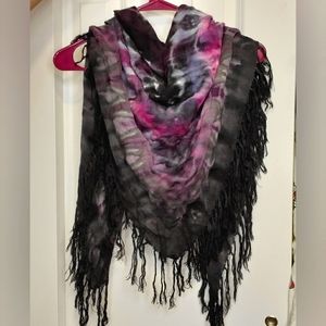 Tye Dye Purple Black Scarf Wrap